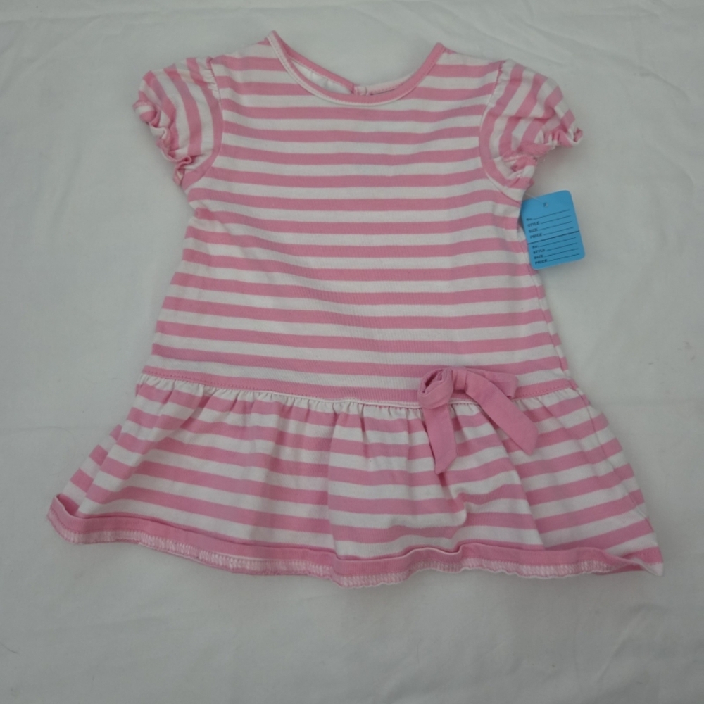 Specialty baby infant girl 3-6m pink striped dress #HM4